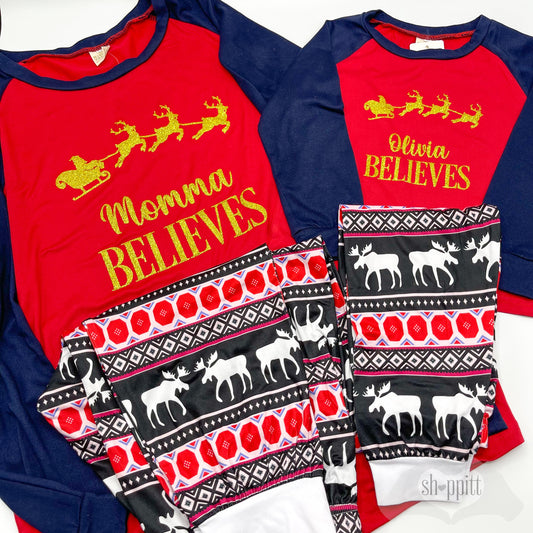 Adult Christmas Pyjamas - Believe