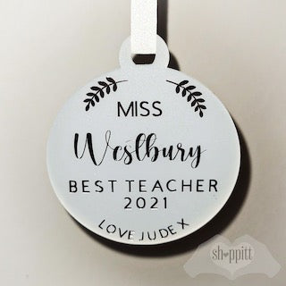 Teacher's Thank You Christmas Bauble